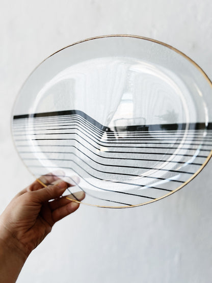 1960s Op Art Glass Tray