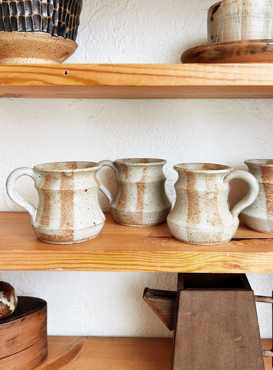 Pair Vintage Stoneware Espresso Cups