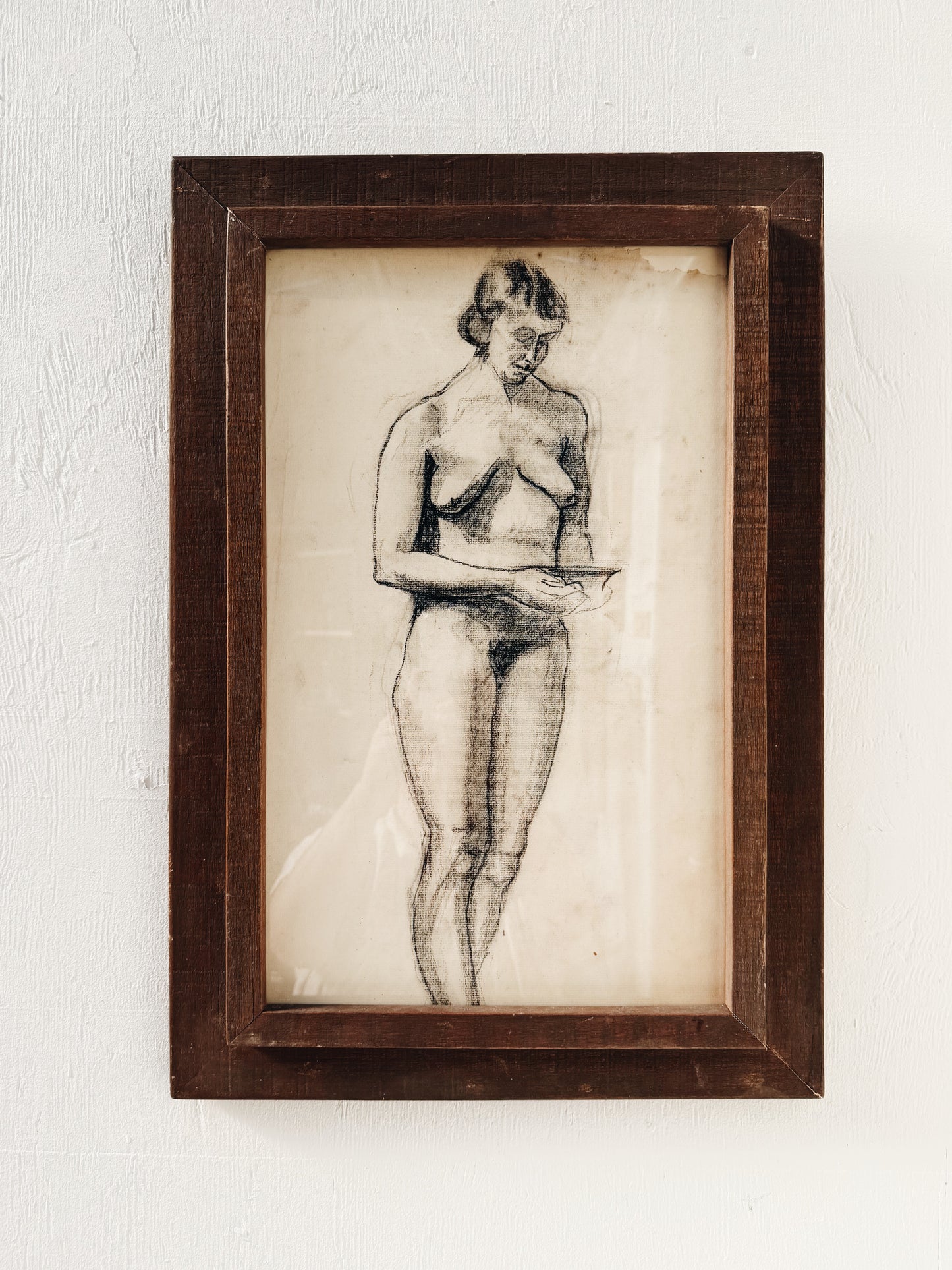 Mid Century Figural Charcoal Drawing