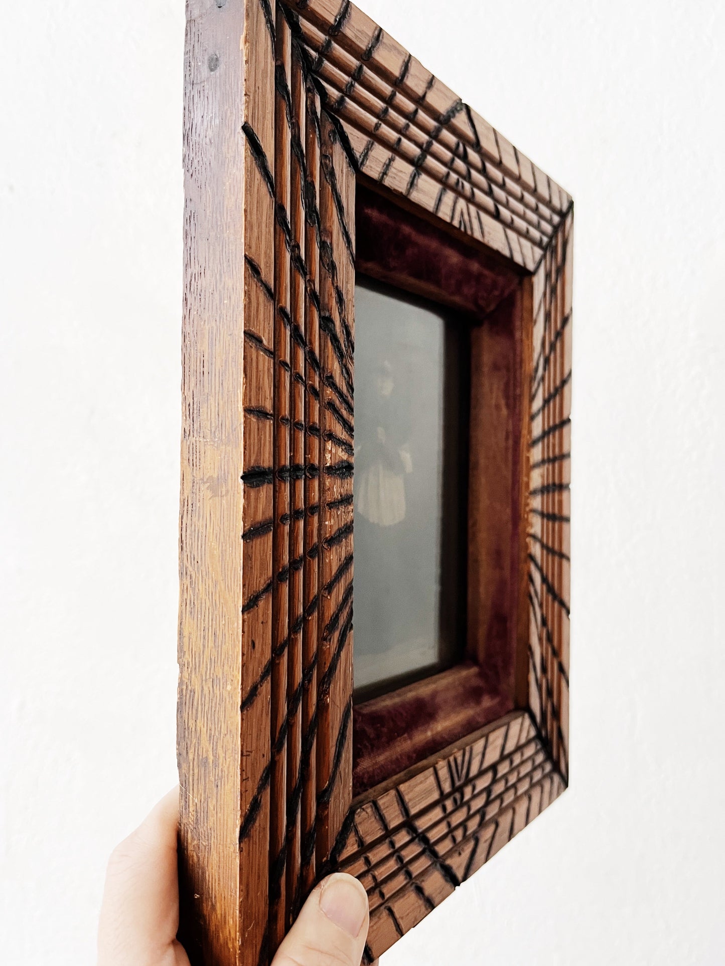 Antique Photograph in Folk Art Frame