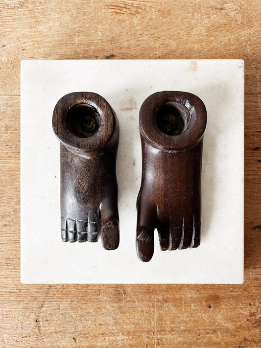 Vintage Wooden Candleholders