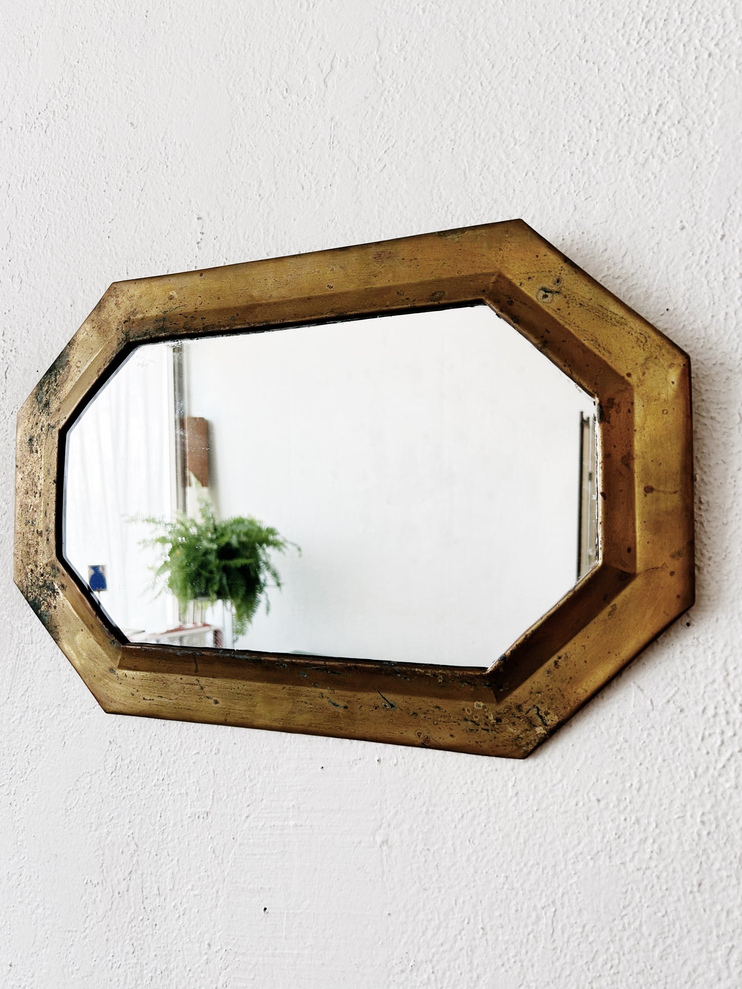 Vintage Moroccan Aged Brass Mirror
