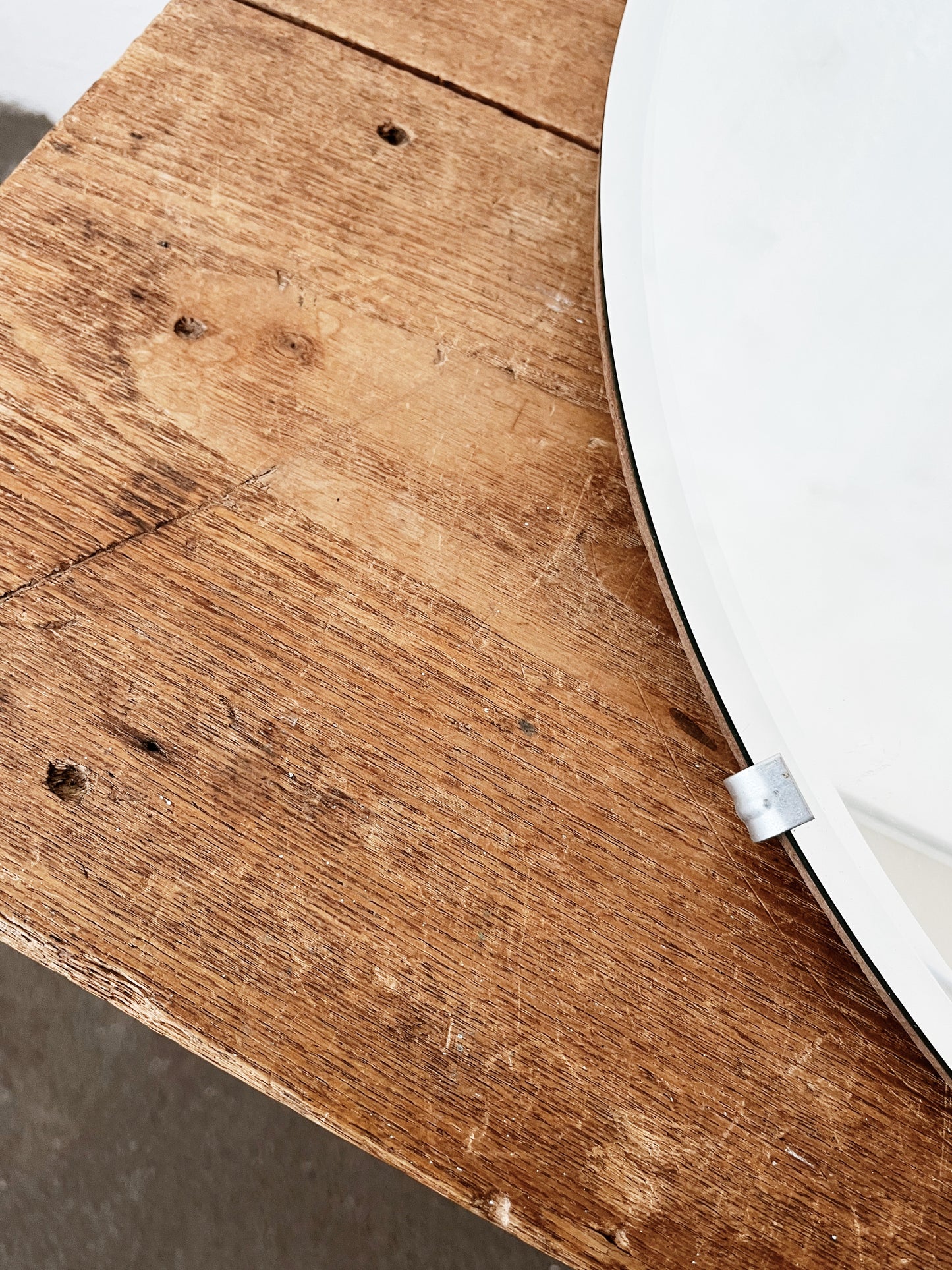 Vintage Round Industrial Edge Mirror