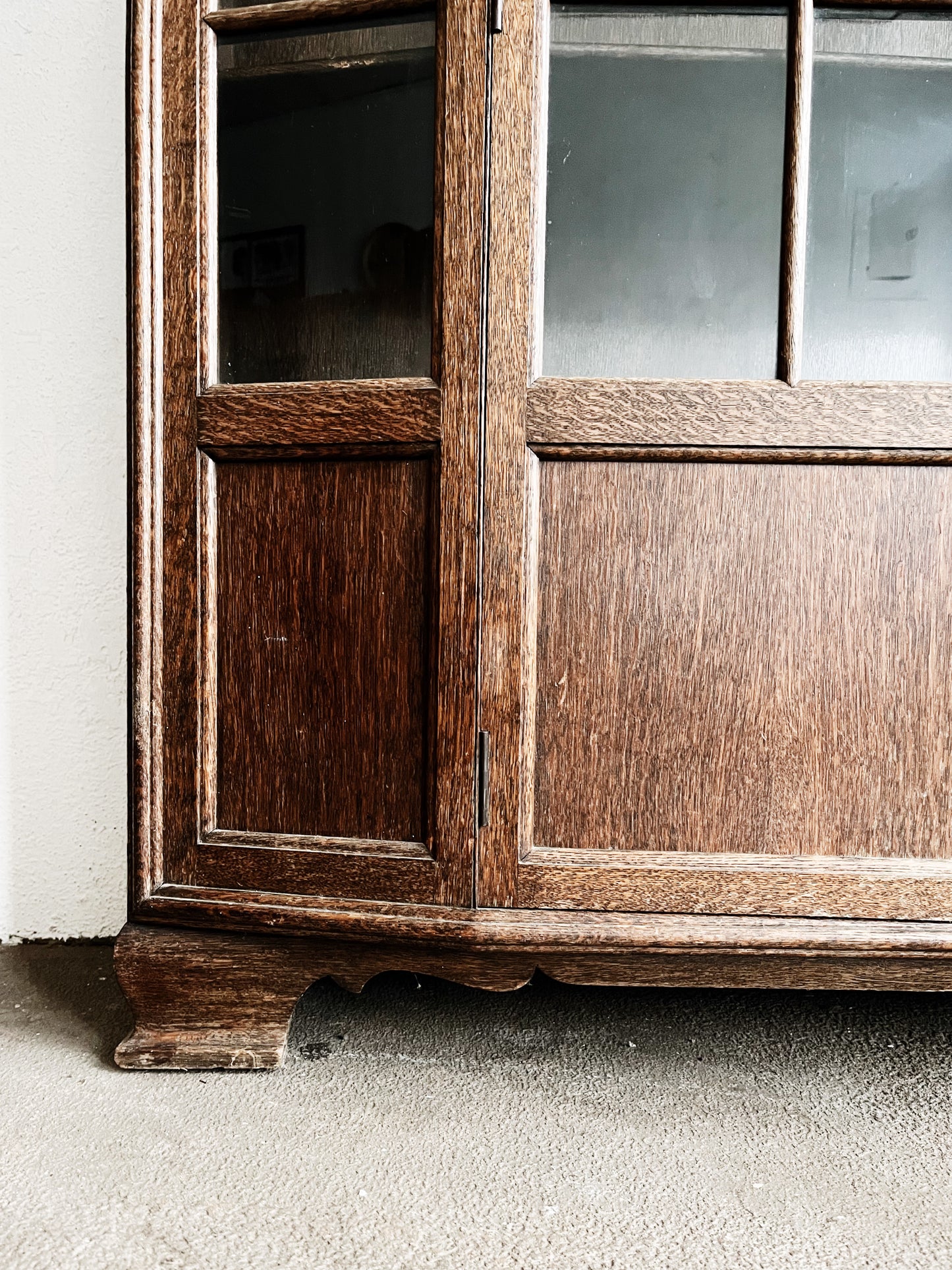 Vintage Walnut Bow Front Cabinet