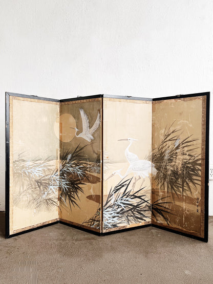 Antique Silk Byobu Screen