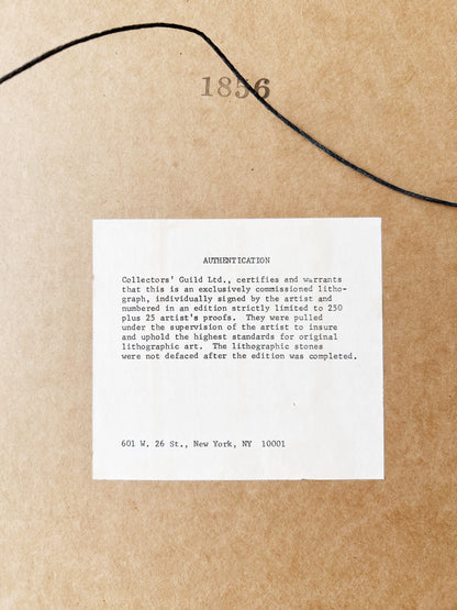 Vintage Original Abstract Lithograph