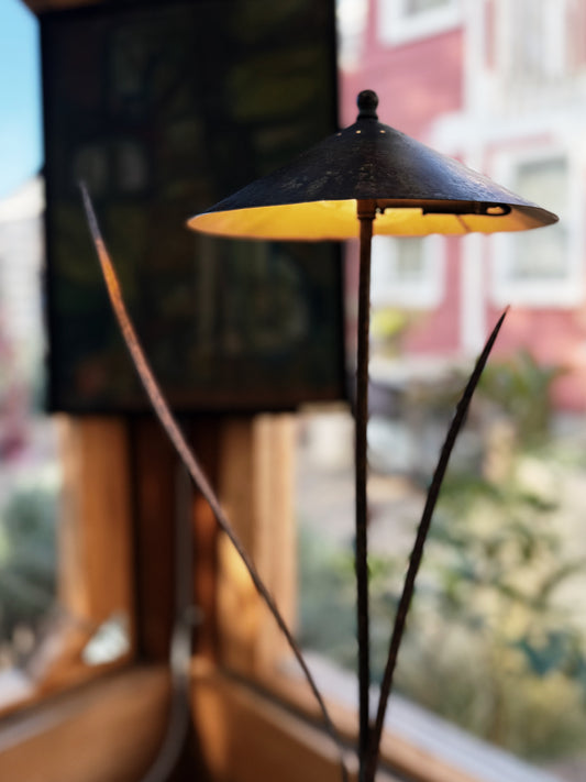 Sculptural Copper Lamp