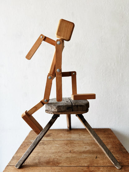 Vintage Modernist Wood Mannequin