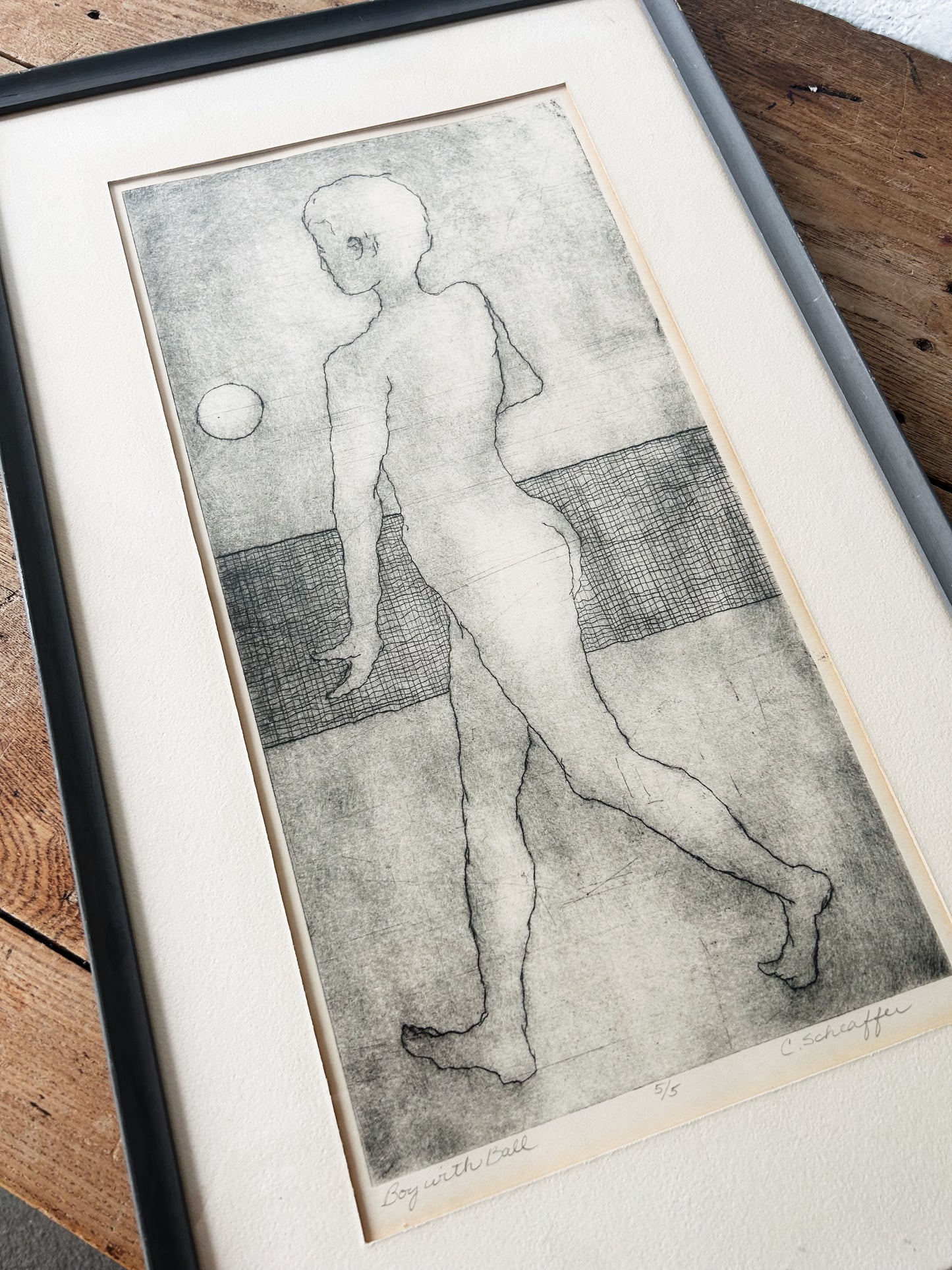Original Signed Mid Century Etching