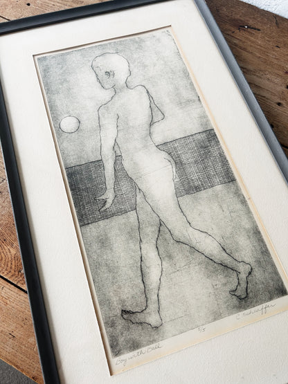Original Signed Mid Century Etching