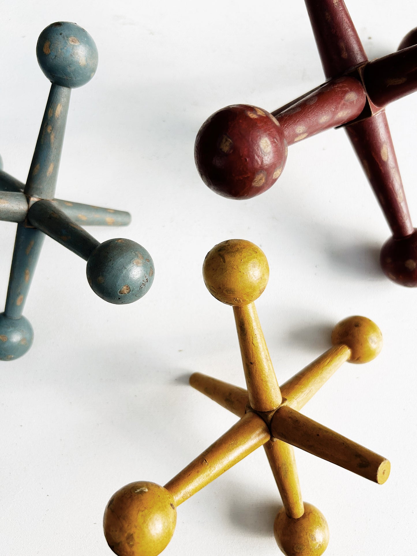 Trio of Vintage Folk Art Wood Jacks