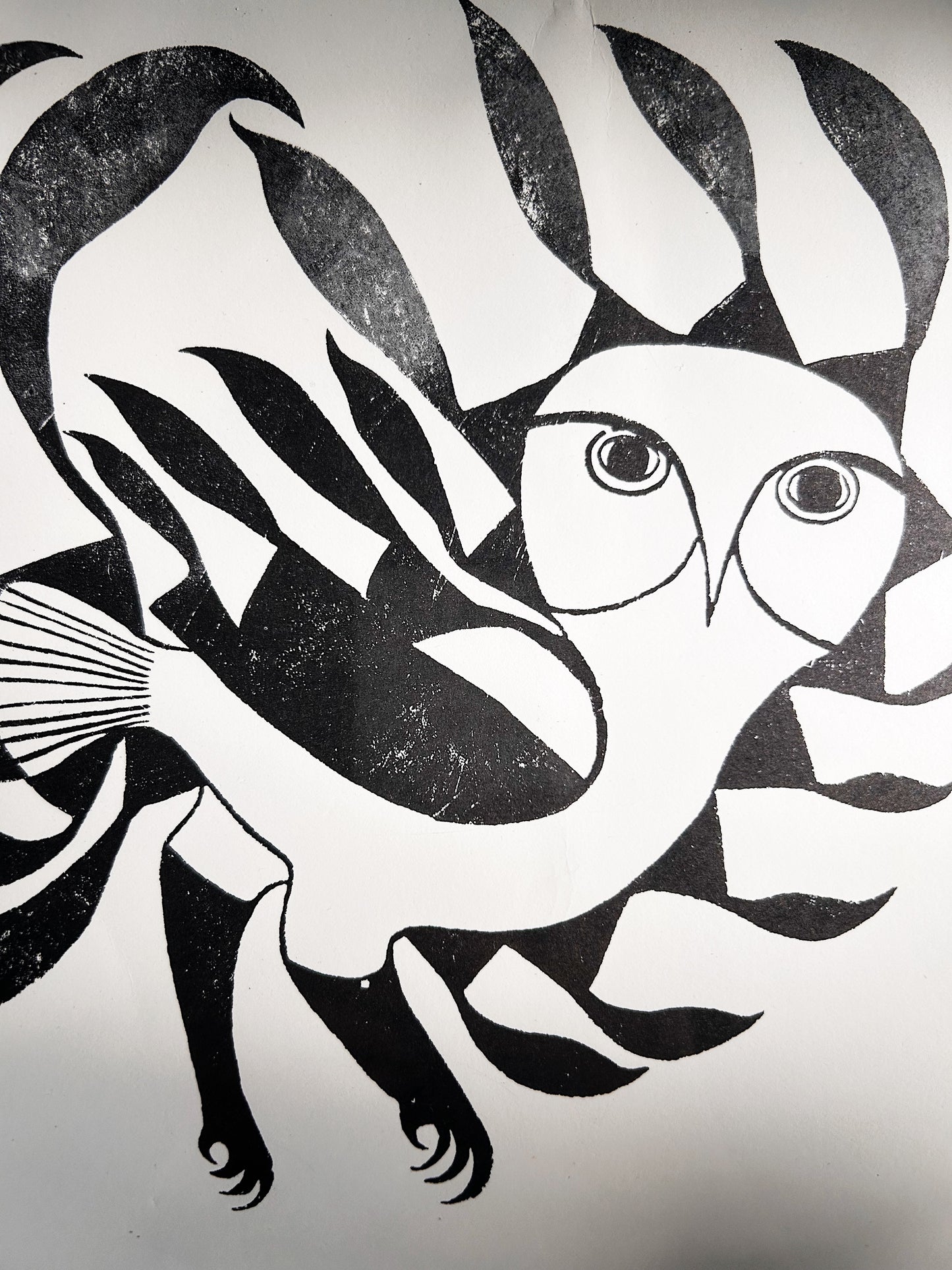 Vintage Original Inuit Woodcut