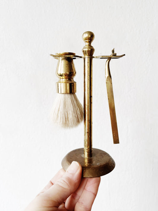 Vintage Brass Shaving Set