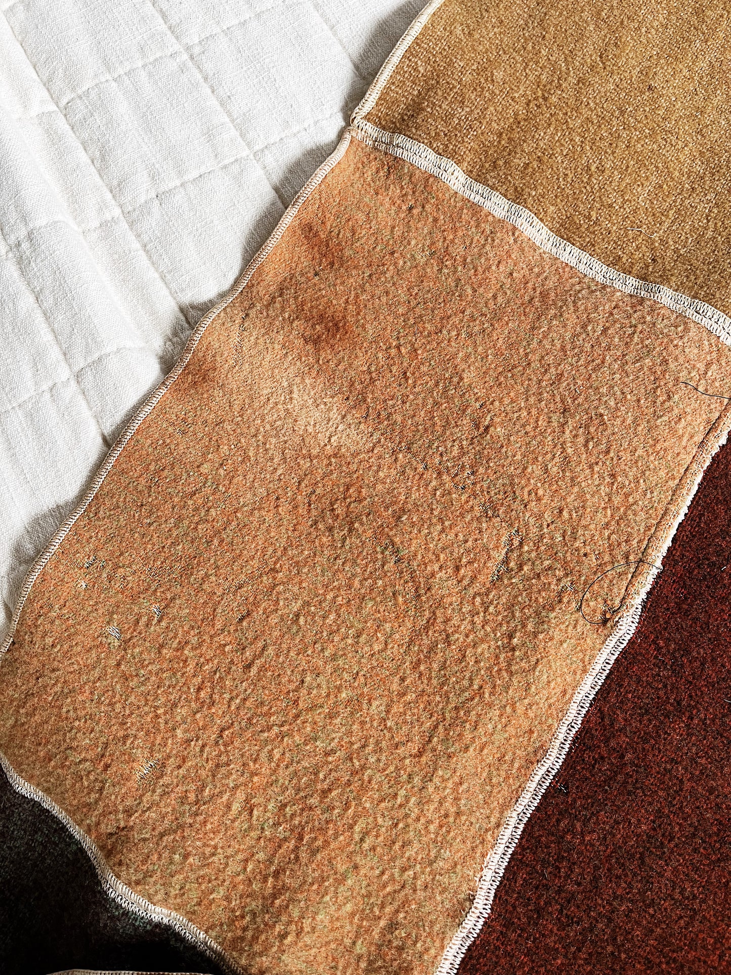 Vintage Wool Colorblock Blanket