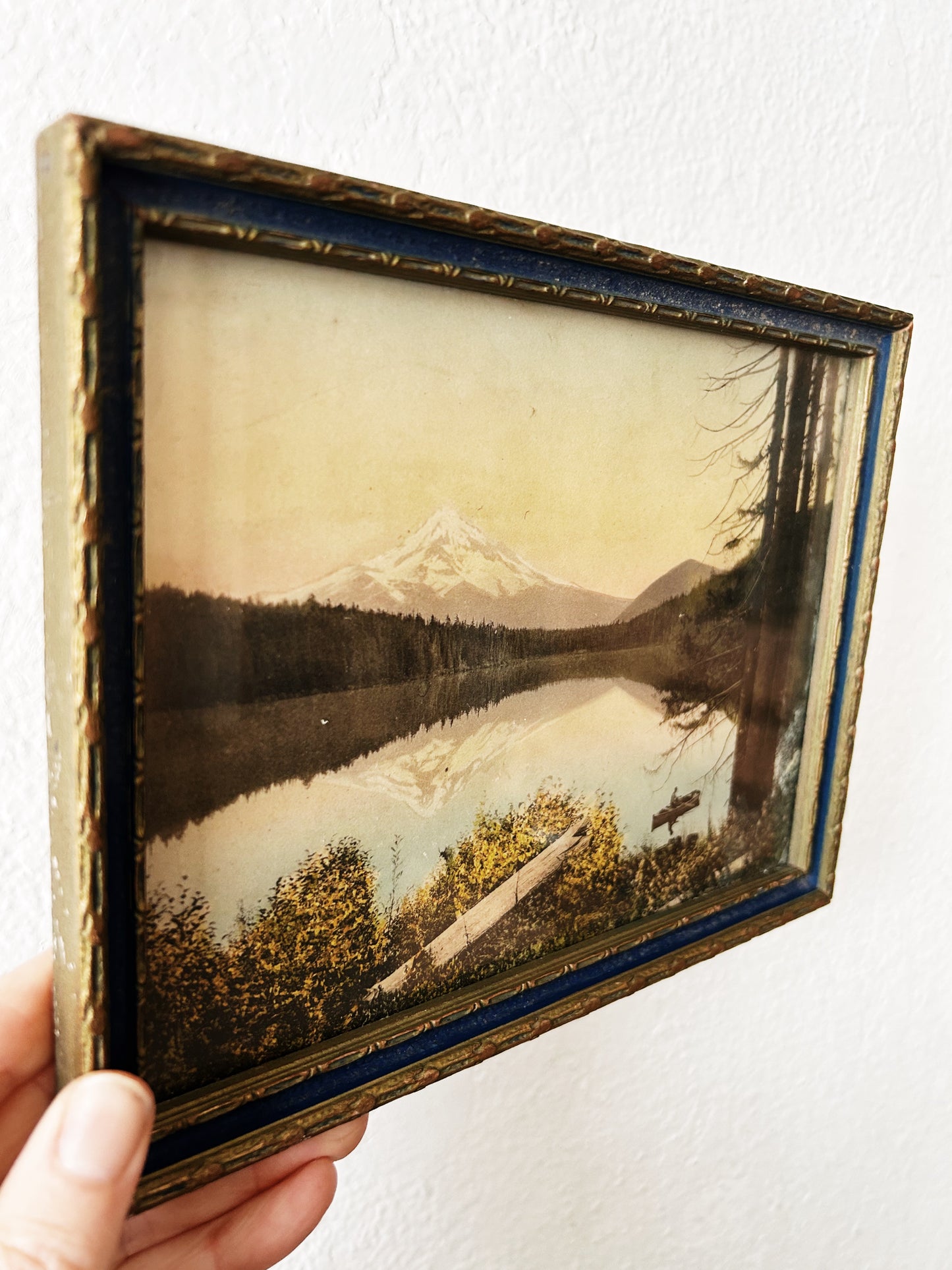 Antique Hand Tint Mount Hood Litho