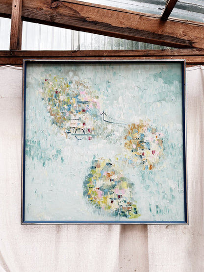 Large Framed Mid Century Oil Abstract