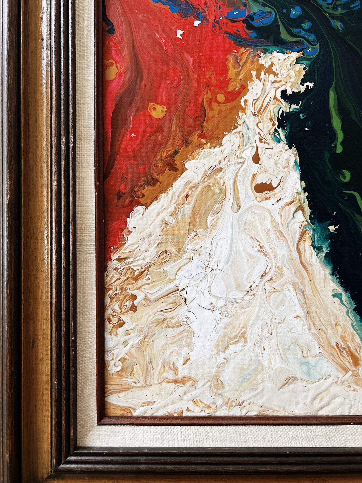 Vintage Marbleized Oil Painting