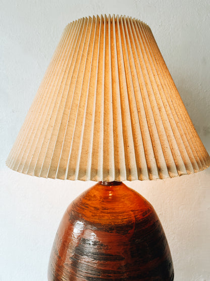 Large Vintage Ceramic Lamp with Shade