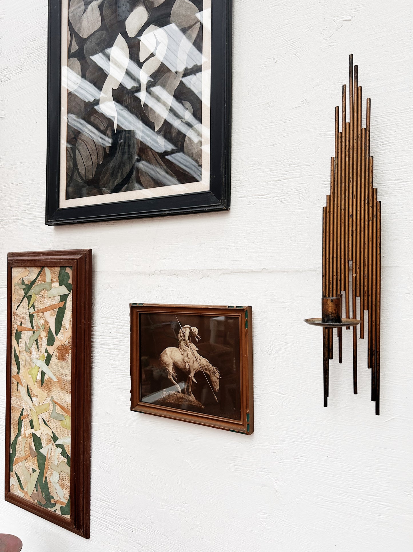 Pair Brutalist Candleabra Nail Art Sconces