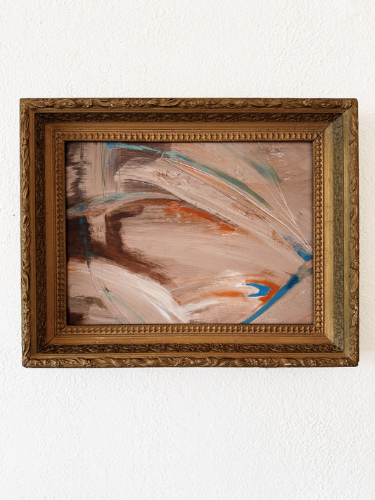 Vintage Abstract Expressionist Painting in Antique Gilt Frame