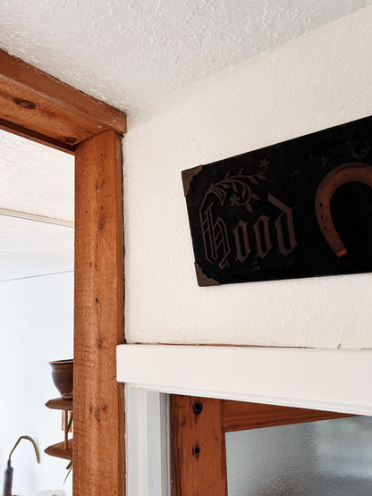 Antique 'Good Luck' Trunk Liner