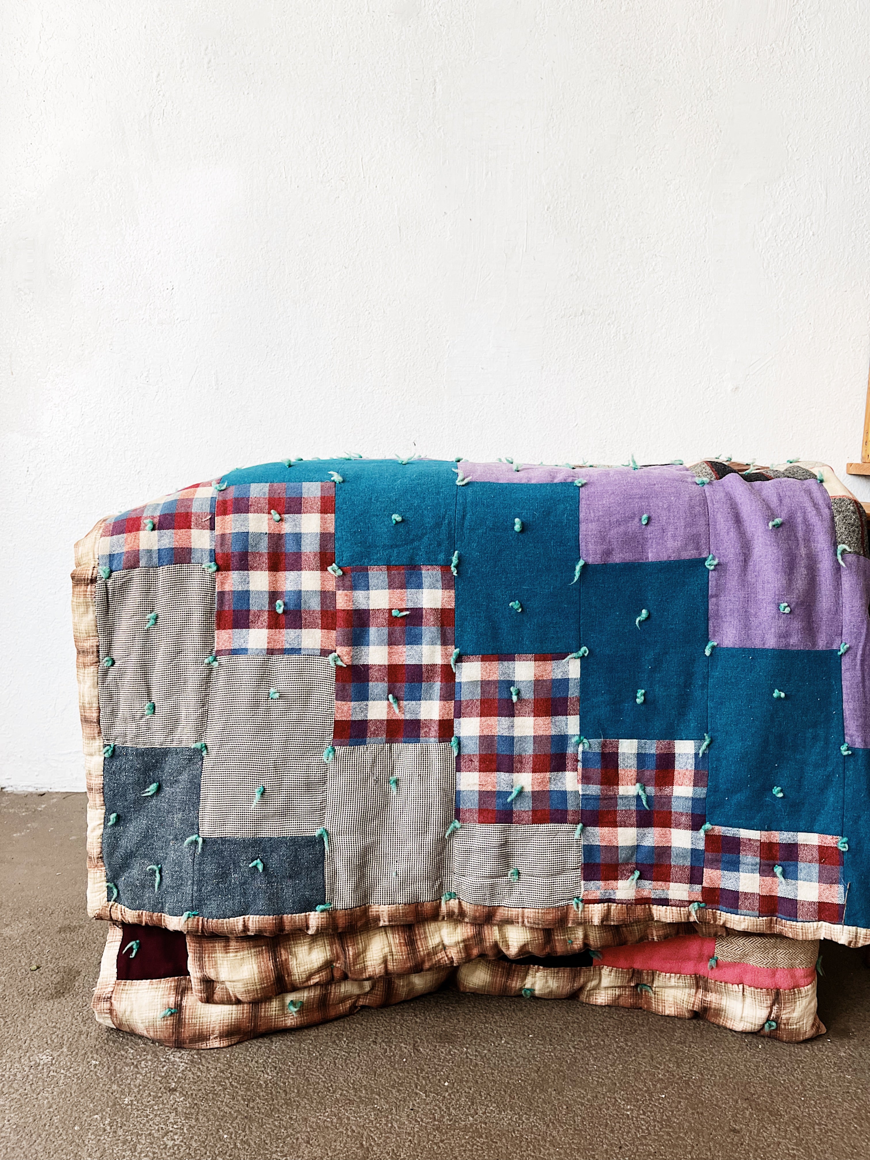 Vintage Cotton and Wool Quilt