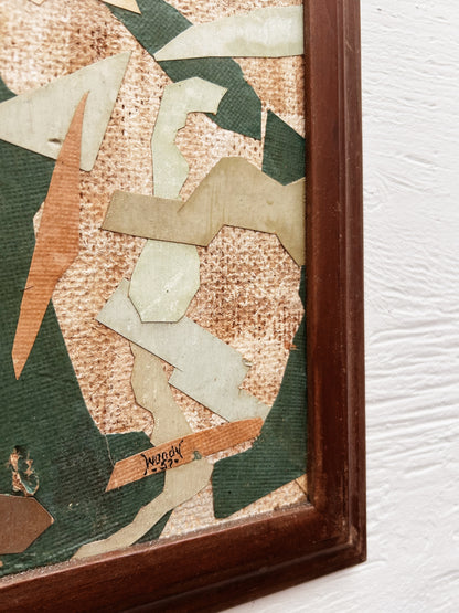 Original Mid Century Woody Tallman Mixed Media Collage