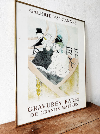 Vintage Framed Toulouse Lautrec Gallery Poster
