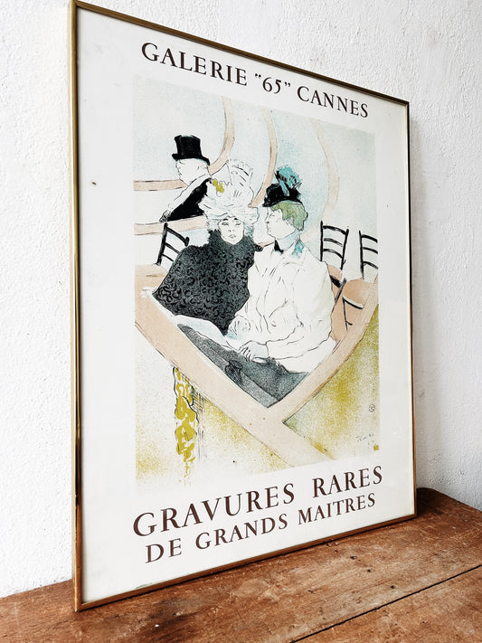 Vintage Framed Toulouse Lautrec Gallery Poster
