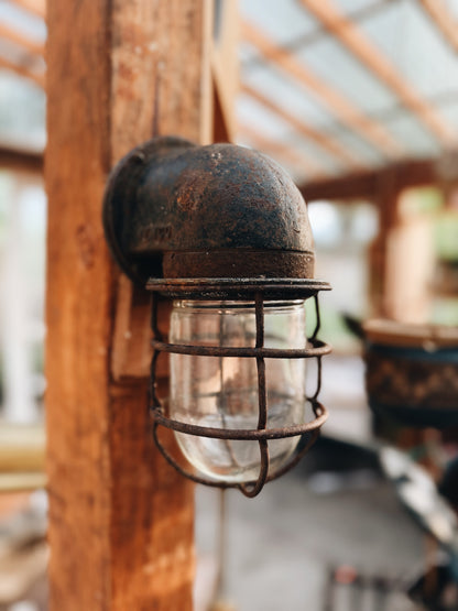 Vintage Cast Iron Bulkhead Lamp