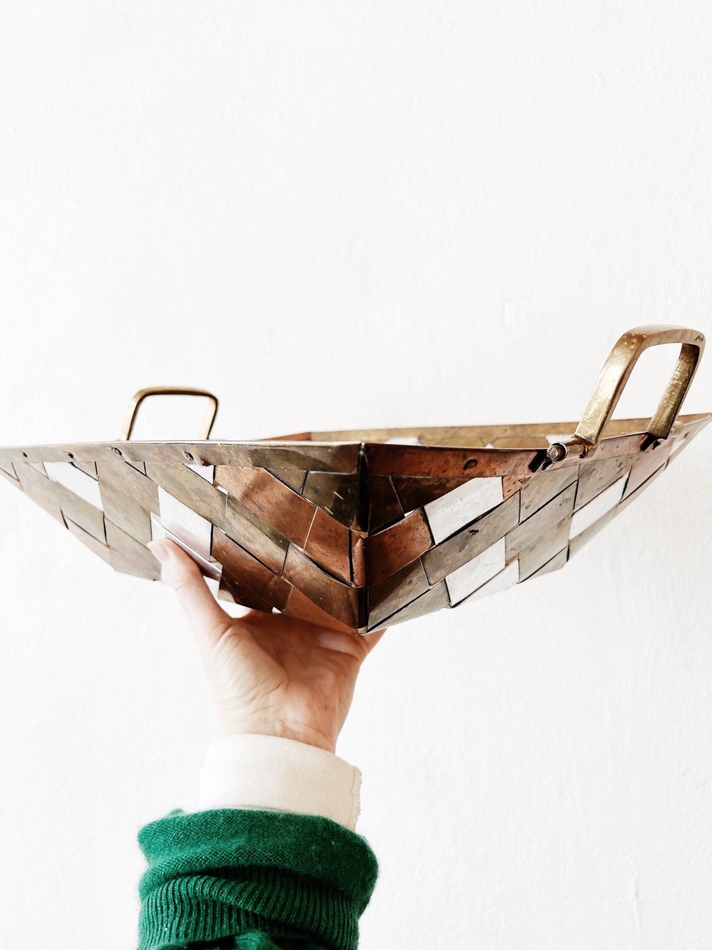 Vintage Woven Metal Basket