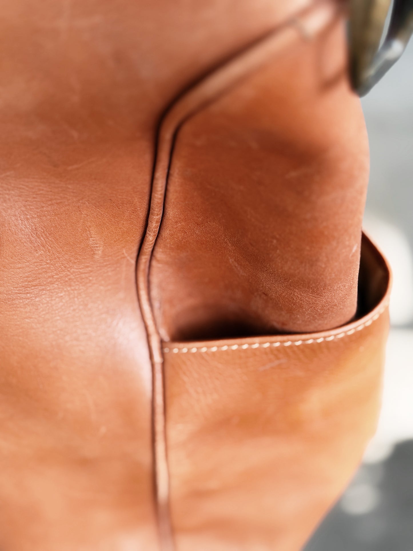 Oversized Vintage Leather Overnight Bag