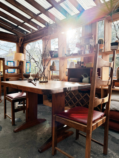 Vintage Wood Trestle Table
