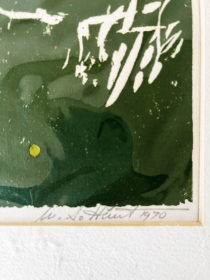 ‘The Gathering’ Vintage Original Woodblock Print