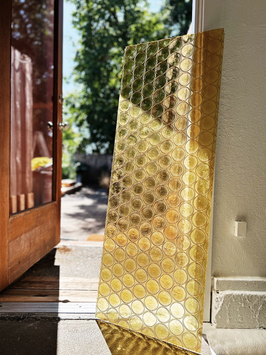 Large 1960s Amber Bottle Glass Panel