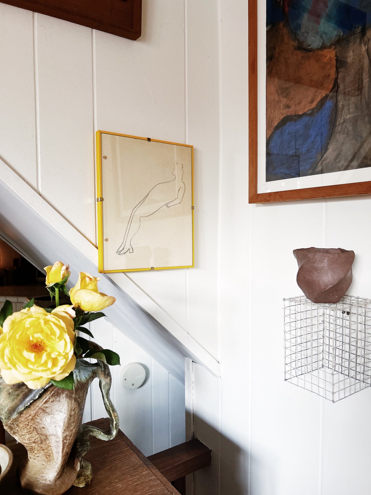 1930s Drawing Framed in Yellow