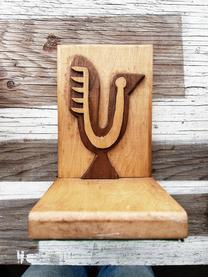 Handmade Wood Folk Art Bookend