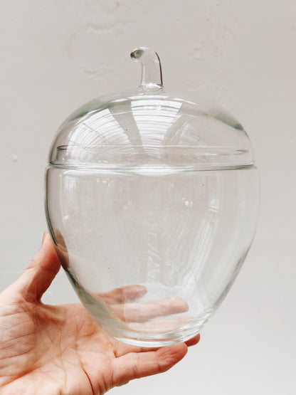 Vintage Blown Glass Apple Jar