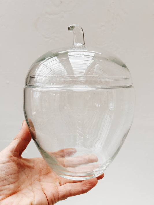 Vintage Blown Glass Apple Jar