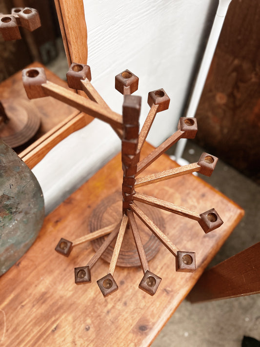 Primitive Folk Art Candelabra