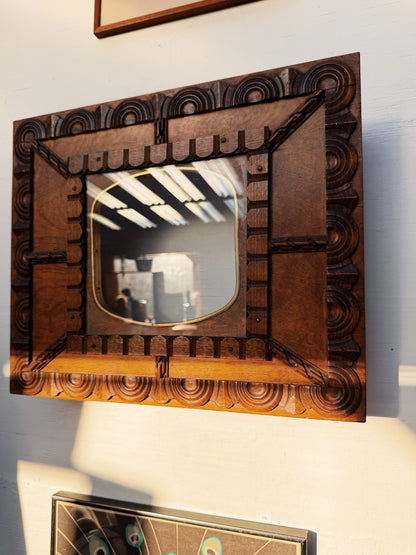 Antique Tramp Art Shadowbox Frame