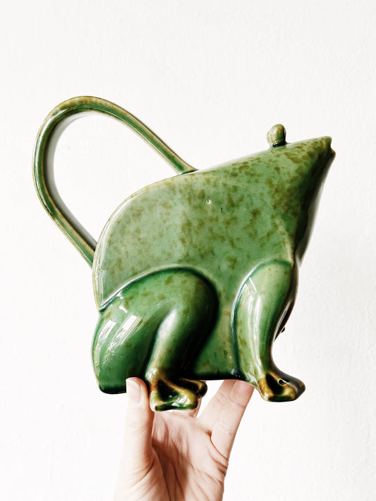 Vintage Ceramic Frog Watering Can