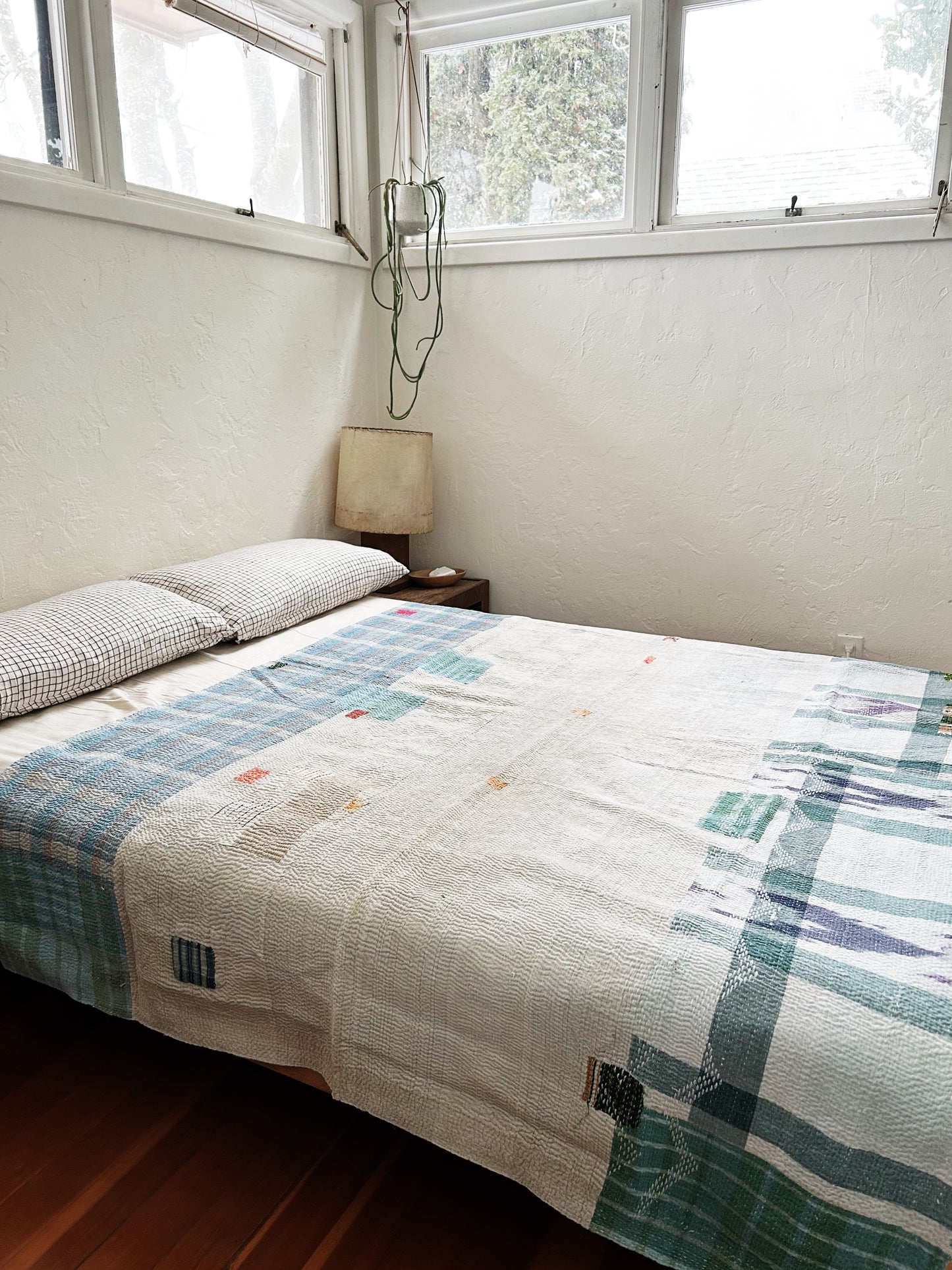 Vintage Ikat Patch Kantha Quilt