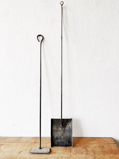 Pair Hand Forged Fireplace Tools