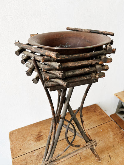 Antique Adirondack Twig Planter