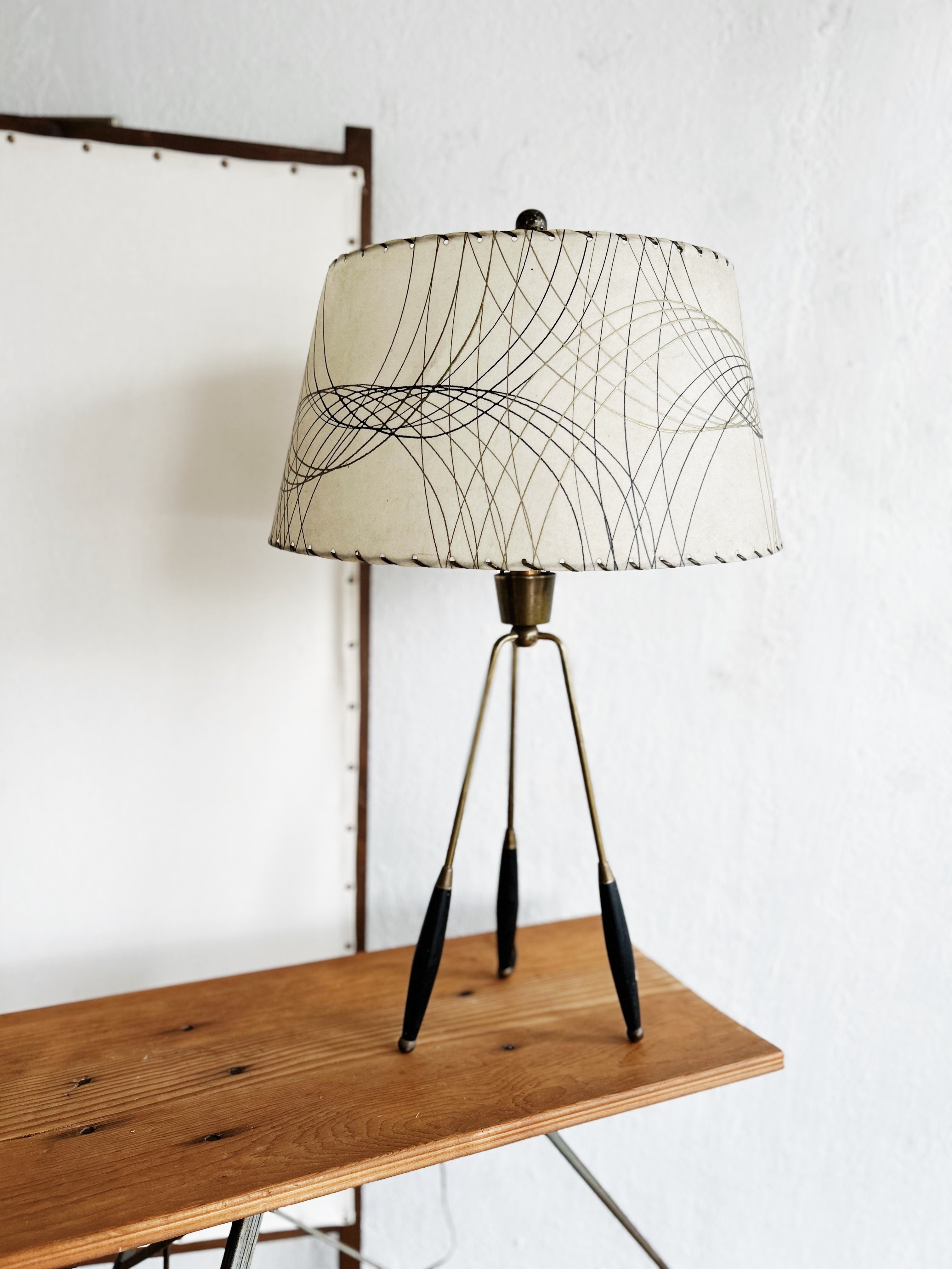Tall Mid Century Tripod Lamp - Thumbnail 2