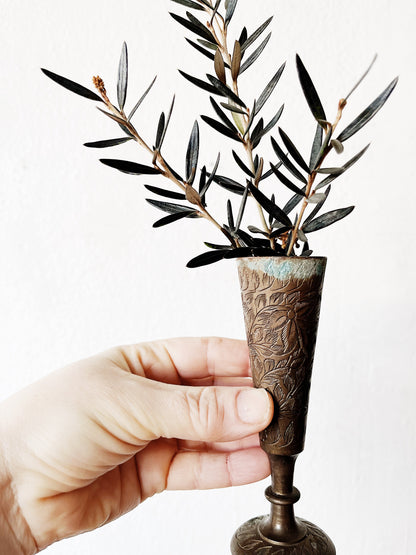 Antique Brass Bud Vase