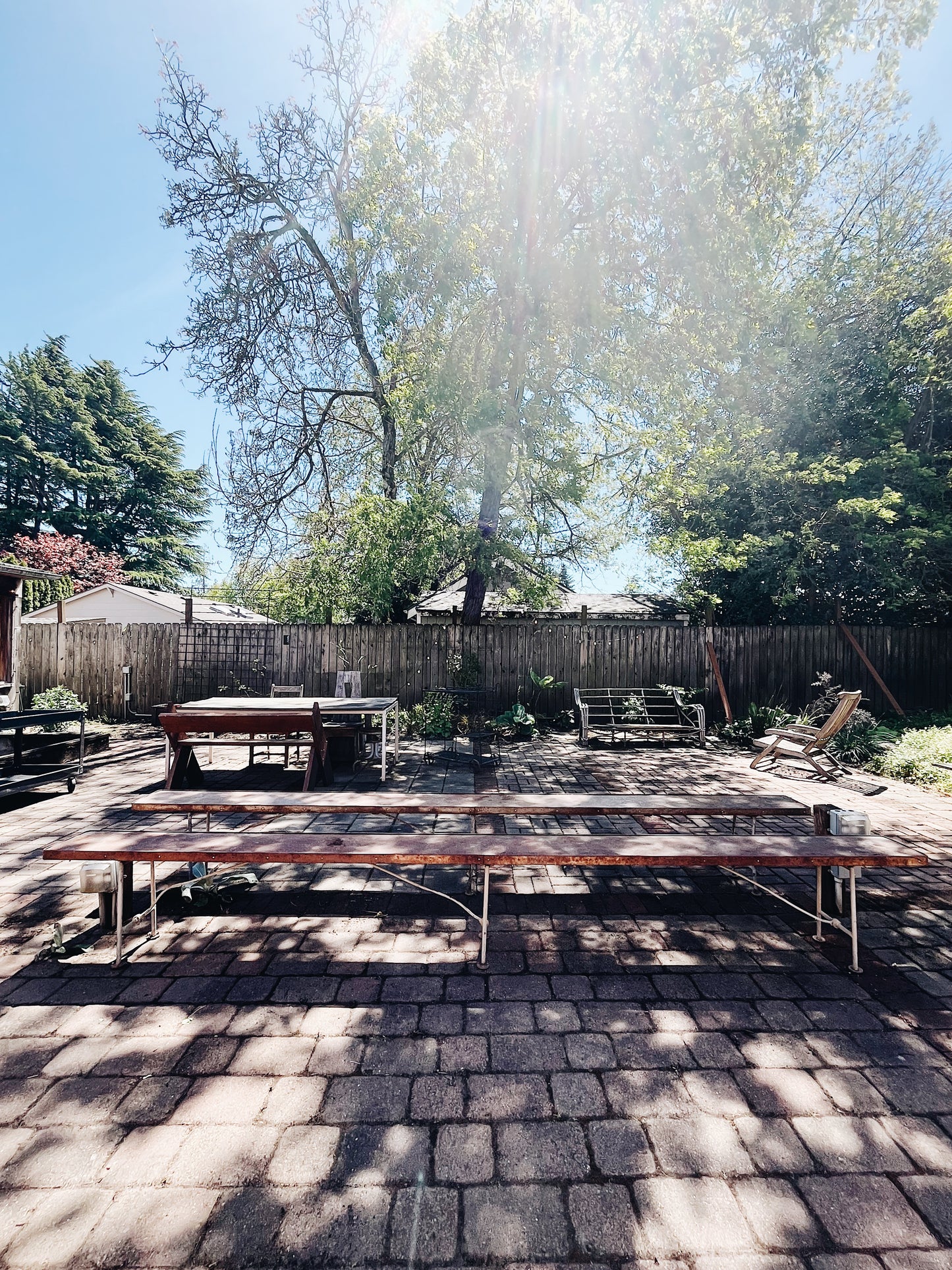 Vintage Folding Steel Benches