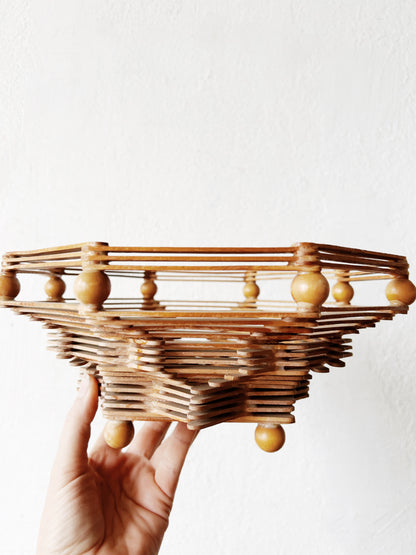 Vintage Handmade Tramp Art Bowl