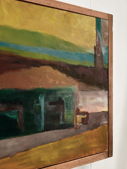 Large Vintage Abstract Oil Painting